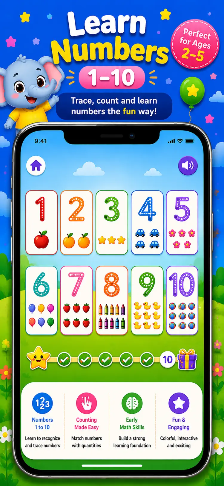 ABC Tracing app – number tracing 0 to 9