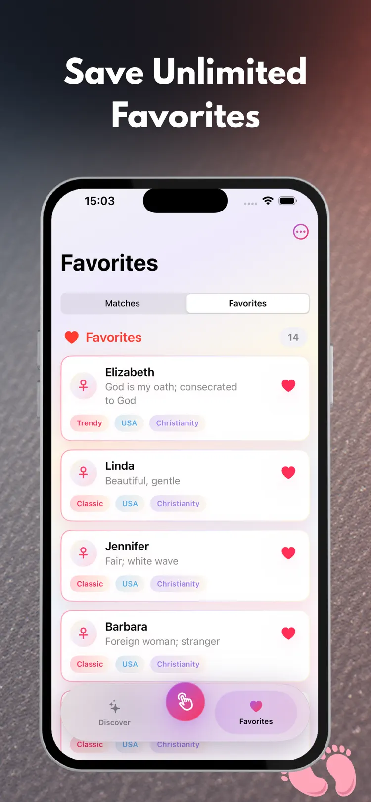 BabyName app – swipe baby names Tinder-style with your partner