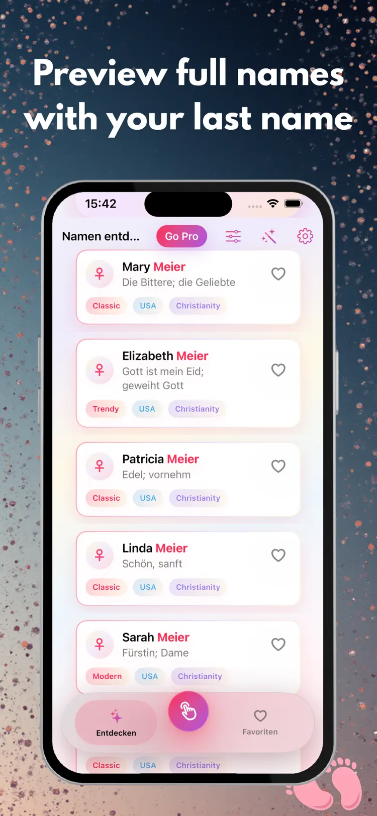 BabyName app – partner sync in real time