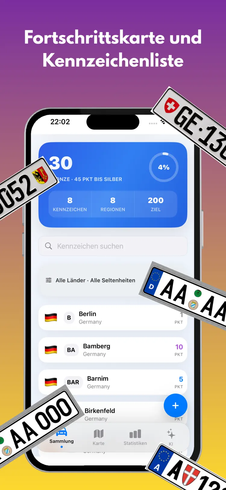 KennzeichenSammler – erkanntes Kennzeichen mit Herkunftsregion