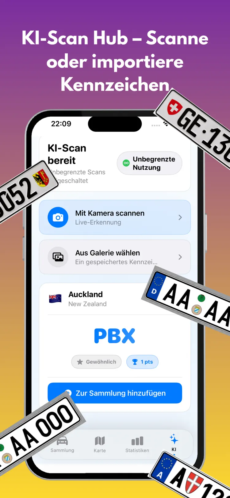 KennzeichenSammler – Punkte und Achievements für seltene Funde