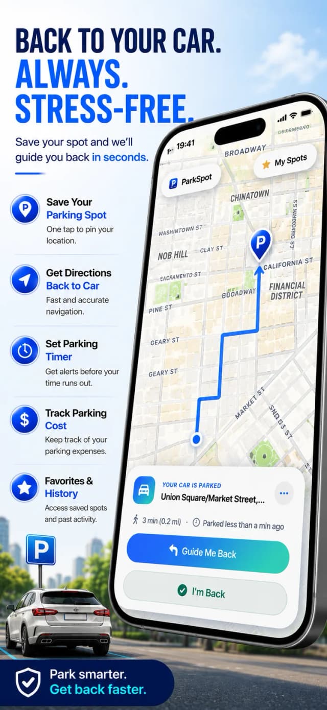 ParkSpot – map guiding you back to your parked car