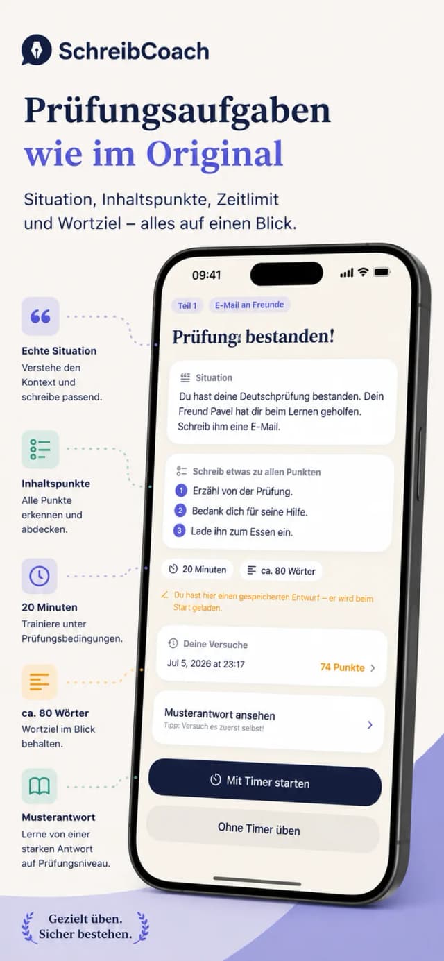 SchreibCoach – korrigierte Beispielversion des eigenen Textes